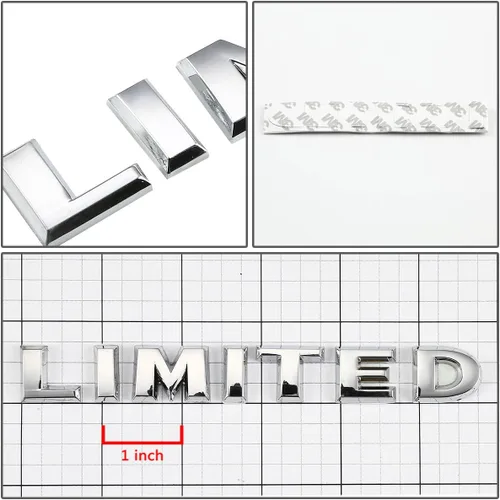 Vista 2 de DNA EM-L-LIMITED-SL - Emblema de metal con logotipo "limitado" plateado