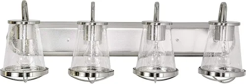 Vista 5 de DESIGNERS FOUNTAIN 87004-SP Darby - Lámpara de tocador de baño con 4 luces, 30 pulgadas, platino satinado