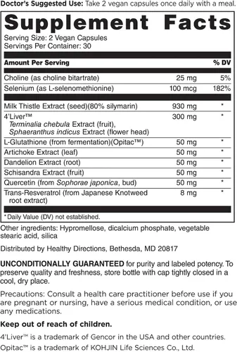 Vista 2 de DOCTORS' PREFERRED Liver+ Revive & Restore Fórmula 10 en 1 con hígado y cardo mariano de 4 pies clínicamente validados 60 cápsulas