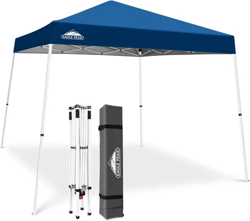 Vista 38 de Eagle Peak - Pérgola plegable (10.0 x 10.0 pies), patas inclinadas, de tela, para exteriores, fácil de montar, Negro