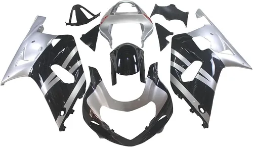 Vista 13 de Kit de carenado de llama azul negro de plástico ABS para Suzuki GSXR600 GSXR750 K1 2000-2003 Carenados GSX-R600 GSX-R750 2001 2002 2003 Inyección