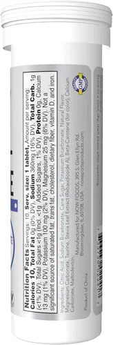 Vista 2 de NOW Foods Nutrición Deportiva, Effervescent Effervescente-Hydrate, Suplemento de electrolitos, Recuperación*, Limón Limón, 10 Tabletas