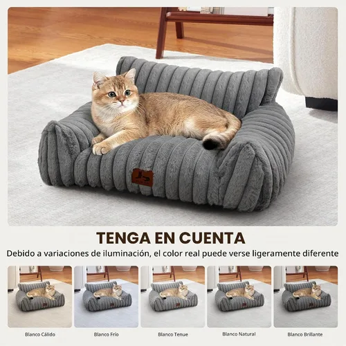 Vista 6 de Sofá de gato para mascotas, bonita cama para gatos de interior Gris claro