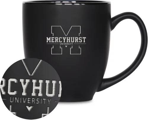 Vista 360 de Rico Industries - Taza de cerámica mate negra con grabado láser estándar de 15oz para NCAA (escuelas T & U) - Para bebidas calientes o frías