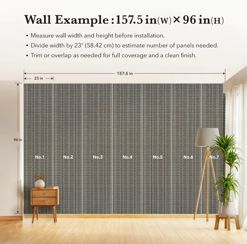 Vista 8 de GoDear Design Papel tapiz texturizado de bambú, material de pantalla de tejido abierto, tela natural para cambio de imagen de muebles, pantalla