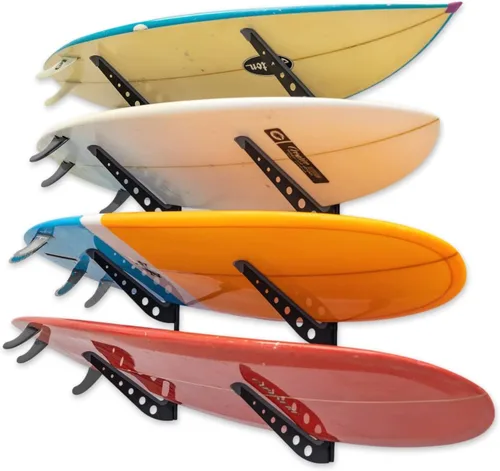 Vista 6 de StoreYourBoard - Soporte de pared para tabla de surf, 4 niveles para tabla de surf, soporte para tabla de surf, colgador de tabla de surf ajustable
