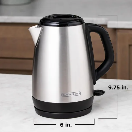 Vista 8 de BLACK+DECKER Hervidor eléctrico inalámbrico de 1.7L, KE1700SD, ebullición rápida, apagado automático, acero inoxidable