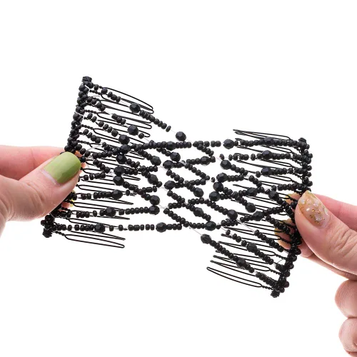Vista 7 de LOVEF Fashion Trend Easy Stretch Double Peines Magic Hair Peines - Blanco y Negro