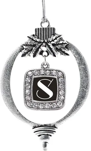 Vista 110 de Inspired Silver - Adorno con dije de reina de rodillo - Adornos navideños cuadrados de plata con joyas de circonita cúbica