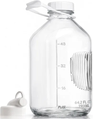 Vista 8 de CUCUMI 10 botellas de jugo de vidrio de 16 onzas con tapas, recipientes de jugo reutilizables, tarros de agua con cepillo, popotes de vidrio, tapas