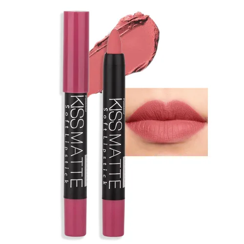 Vista 21 de evpct 3 piezas de lápiz crayón delineador de labios mate metálico rosa natural ligera y lápiz labial Set de larga duración impermeable que coincide