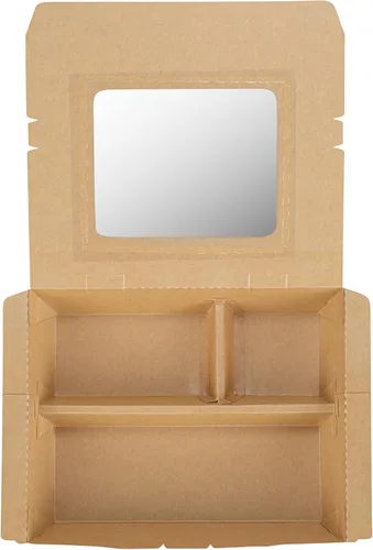 Vista 16 de Restaurantware Caja Bento de papel de 100 unidades, 51 onzas, contenedor de papel de estraza para alimentos, caja desechable a prueba de grasa