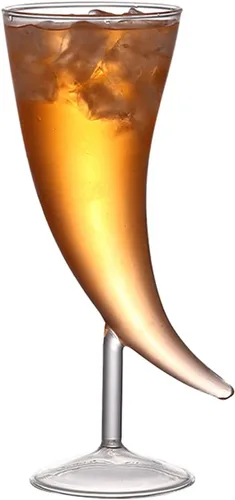 Vista 7 de Firlar Vaso de cóctel creativo, copa de vidrio con forma de cuerpo único de 6.1 fl oz, copa de vino de cóctel, copas de bebida elegantes, vasos