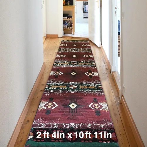 Vista 26 de YHSF South West - alfombra estilo nativo americano del suroeste C318 - fácil de limpiar, gruesa, suave, duradera, alfombra inspirada en tribus