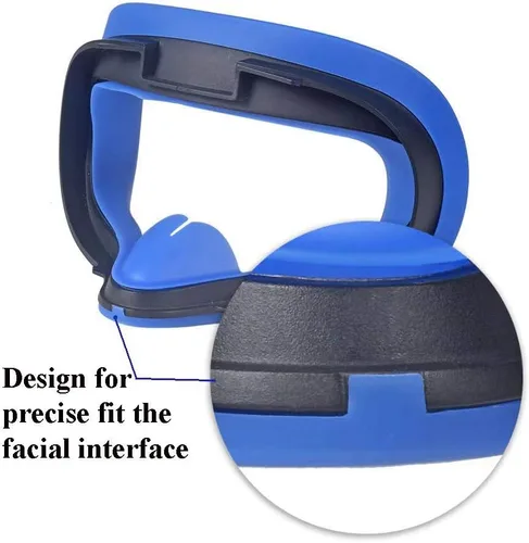 Vista 5 de Silicon Face Cover & Lens Protective Set for Oculus Quest 2 VR Headset (Black)