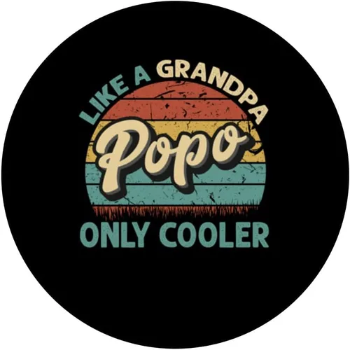 Vista 3 de Popo Like A Grandpa Only Cooler Vintage Dad Fathers Day PopSockets Swappable PopGrip