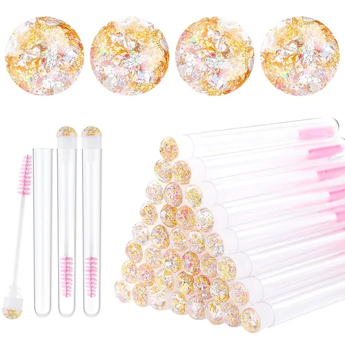 Vista 19 de Dming - Cepillo para pestañas, herramienta de maquillaje, suministros para extensiones de pestañas, cepillo de limpieza, rímel con diamante, 50