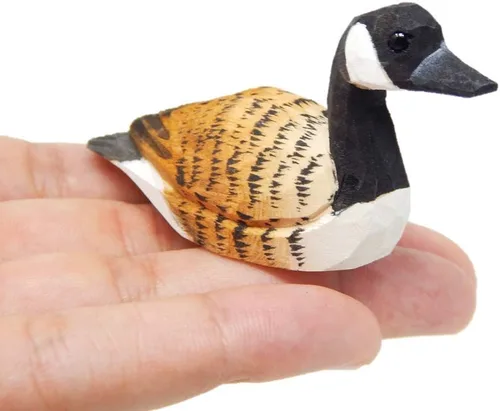 Vista 12 de Selsela - Estatua de pato tallada a mano en madera, miniatura de animal pequeño, decoración. Regalos inspirados en la naturaleza y coleccionables