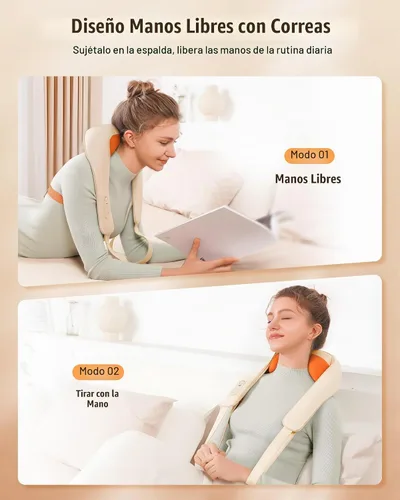 Vista 4 de KNQZE Masajeador de cuello inalámbrico para aliviar el dolor de tejido profundo con calor
