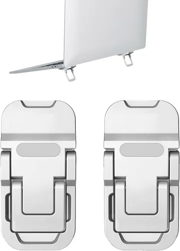 Vista 10 de Mini soporte portátil para teclado de computadora de escritorio, elevador de teclado de aleación de zinc con 2 ángulos ajustables, elevador plegable