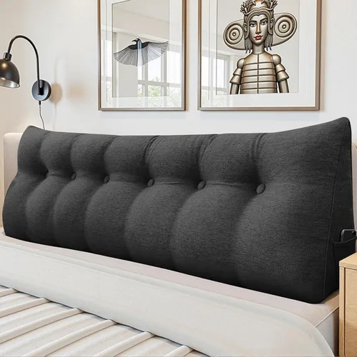 Vista 9 de Almohada de Cuña para Cabecero - Almohada Triangular para Cabecero de Cama, Almohada de Cuña para Descanso en la Cama, para Sentarse en la Cama