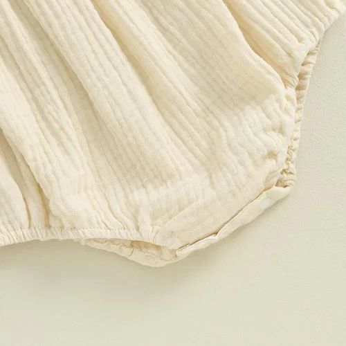 Vista 7 de Baby Girl Outfit Cute Ruffled Romper Long Sleeve Ruched Baby Bodysuit Newborn Baby Girl Clothes
