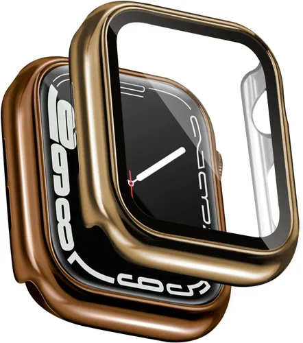Vista 11 de ORIbox Funda rígida de policarbonato con protector de pantalla de vidrio templado compatible con Apple Watch Series 6, Apple Watch Series 5, Apple