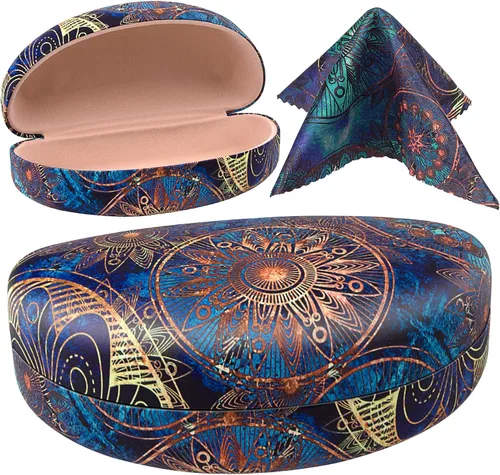 Vista 7 de Funda rígida de gran tamaño para lentes de sol, soporte protector para lentes de lectura extra grandes