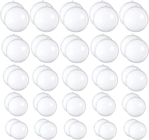 Vista 8 de 4 bolas de acrílico grandes de Navidad rellenables de 6.3 pulgadas