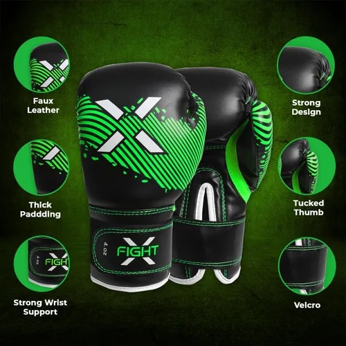 Vista 2 de Guantes de boxeo para niños de 3 a 8 años, 4 6 onzas, entrenamiento MMA, niños, niñas, guantes de kickboxing para entrenamiento, saco de boxeo, Muay