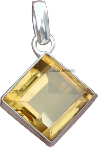 Vista 26 de Colgante de plata de ley 925 maciza para hombres y mujeres, auténtico ónix negro plano, cuadrado, colgante único hecho a mano para ella y él