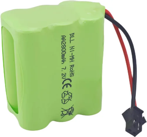 Vista 7 de Paquete de 2 baterías AA de 7.2 V 2800 mAh RC con enchufe SM-2P con cable de carga USB para tanques de juguete, departamento de ingeniería de cama