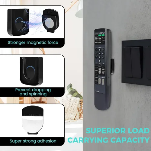 Vista 4 de Soporte magnético de pared para control remoto de 6 piezas, autoadhesivo, adecuado para la parte trasera de TV, así como para ventilador de TV