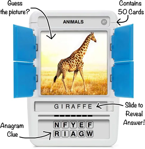 Vista 2 de 100 PICS Animals - Juego de tarjetas didácticas de viaje, adivina 100 animales, estuche revela-tarjetas, para adultos y niños a partir de 6 años