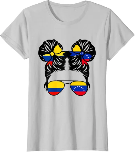 Vista 22 de Camiseta Half Colombian Half Venezolan Girl Colombia Kids Heritage, Gris