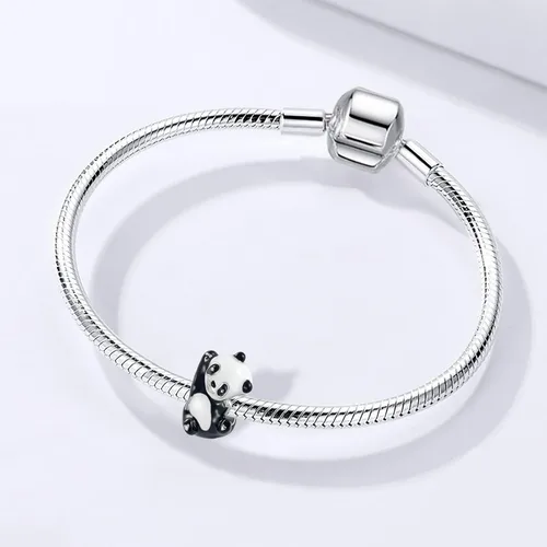 Vista 5 de Abalorio con forma de tortuga de mar y estrella de mar, gato negro, con circonita cúbica para pulsera de Eurpean