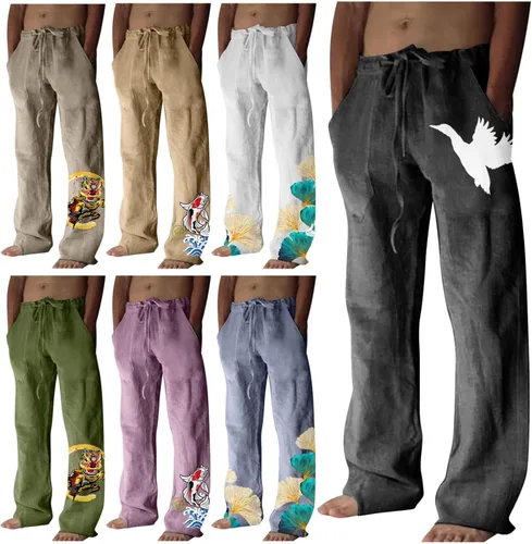 Vista 4 de GIERIDUC Pantalones deportivos para hombre Pantalones deportivos para hombre con bolsillos con cremallera para hombre, pantalones de vestir marrón