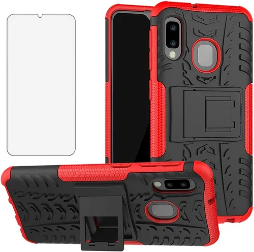Vista 8 de Asuwish Funda de teléfono para Samsung Galaxy A10e con protector de pantalla de vidrio templado y soporte delgado, híbrida, resistente, funda