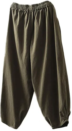 Vista 3 de Mordenmiss Pantalones holgados con cordón para mujer pantalones de pierna ancha pantalones casuales con cintura elástica