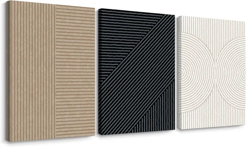 Vista 169 de Imágenes abstractas modernas para pared, arte de pared bohemio y neutro, arte de pared de línea minimalista, arte de pared beige, negro y marrón
