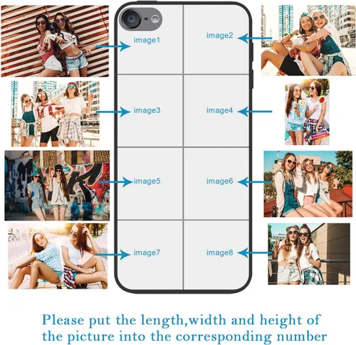 Vista 2 de Funda de teléfono personalizada para iPod Touch 5/6/7, funda personalizada de fotos de collage de múltiples imágenes, resistente a los arañazos, a
