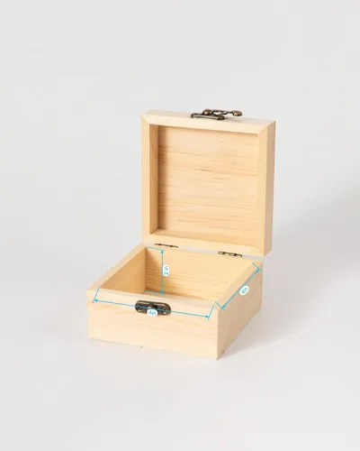 Vista 3 de Caja pequeña de madera de 8 piezas, caja del tesoro de madera sin terminar con tapas para manualidades (4.5 x 4.5 x 3 pulgadas)