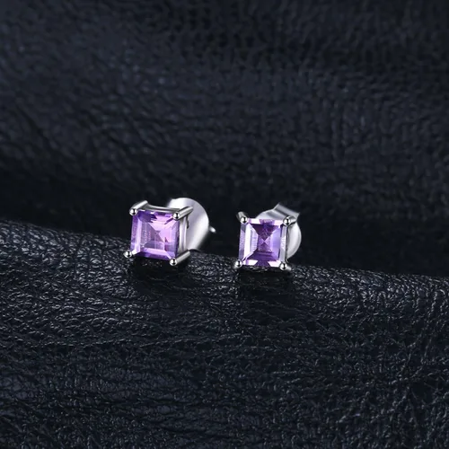 Vista 3 de JewelryPalace Cuadrado 0.8ct Genuino Granate Peridoto Amatista Citrino Topacio Creado Rubí Zafiro Simulado Esmeralda Piedra Preciosa Pendientes