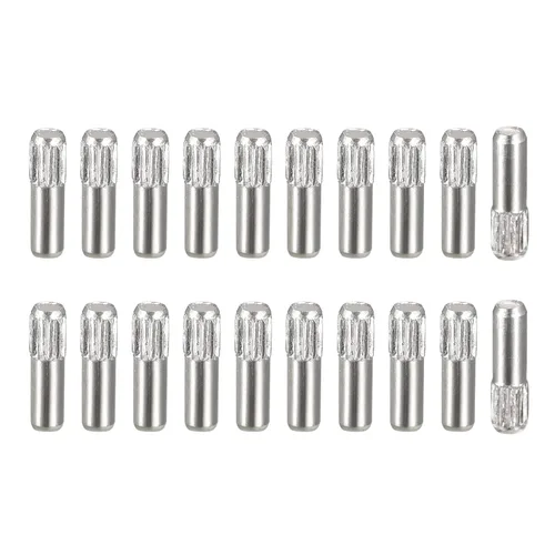 Vista 43 de uxcell Pasadores de acero inoxidable 304 de 0.05 x 0.236 pulgadas, 20 pines de cabeza moleteada con extremo biselado plano, clavijas de madera