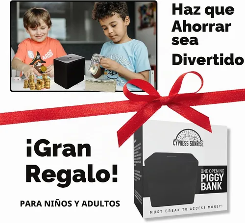 Vista 5 de Hucha de cerámica para adultos, debe romperse para sacar el dinero Negro