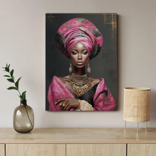 Vista 64 de Arte de pared afroamericano, decoración de rey y reina bailarín negro para sala de estar, arte de pareja de amor negro para dormitorio, lienzo