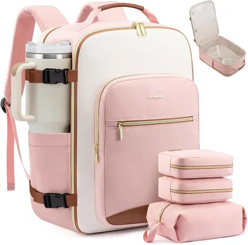 Vista 12 de LOVEVOOK Mochila de viaje grande para mujeres y hombres, mochila de transporte de 40 litros para aviones, bolsa de viaje para artículos personales