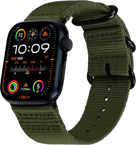 Vista 25 de Carterjett - Correa para Apple Watch 1.732 pulgadas, 1.654 pulgadas, 1.575 pulgadas, 1.496 pulgadas, nailon NATO, correas iWatch, mujeres y hombres