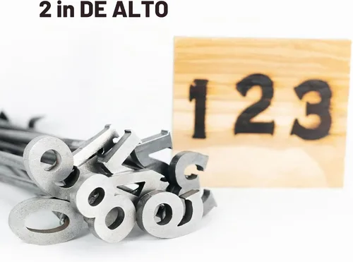 Vista 3 de Hierro de marca de madera para manualidades personalizadas, carpintería personalizada y parrilla, número 0-10, 10 números