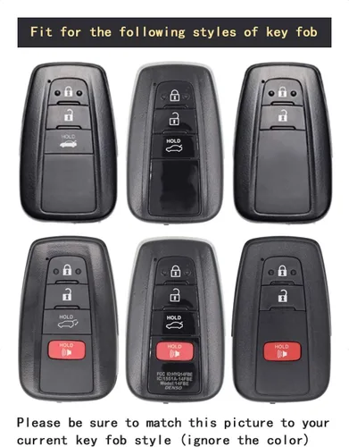 Vista 4 de Funda para llave inteligente Compatible con TOYOTA AVALON CAMRY COROLLA HATCHBACK C-HR PRIUS PRIME RAV4 2 3 4 Botón Entrada sin llave Control remoto